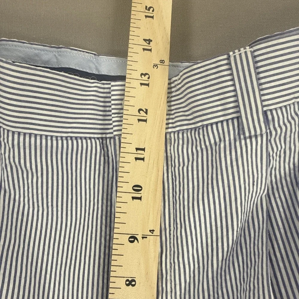 Brooks Brothers Pants Mens 36X32 Genuine Seersucker Blue White Cuffed